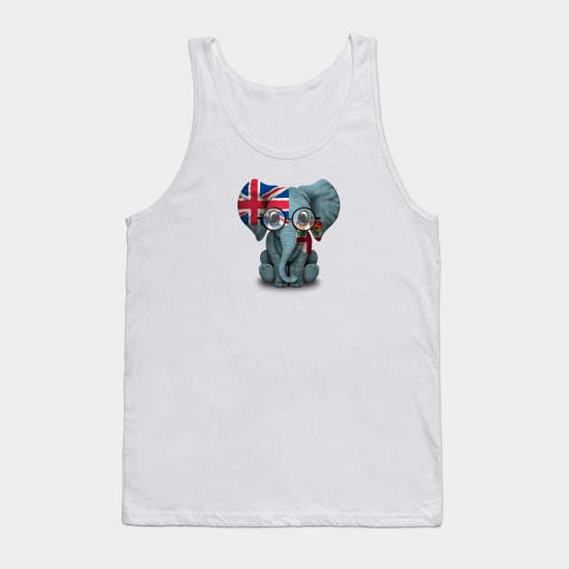 Baby Elephant with Glasses and Fiji Flag Tank Top by jeffbartels
